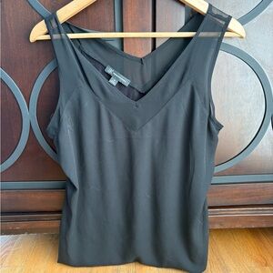 INC International Concepts Black V-Neck Tank Top